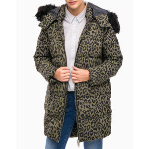 Pepe Jeans dámská péřová bunda s leopardím vzorem - M (0AA)